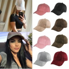 Fashion Mujer Girls Chic Suede Baseball Cap Solid Sport Visor Hats Adjustable  eb-48347346